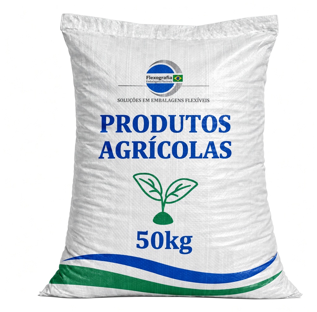 Sacaria de ráfia personalizada para produtos agrícolas de 50 kg