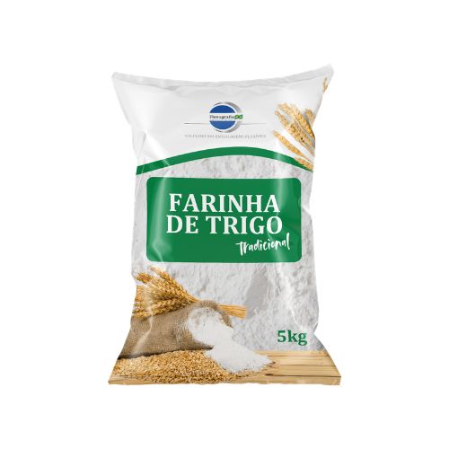 Embalagem flexível PEBD personalizada para farinha de trigo